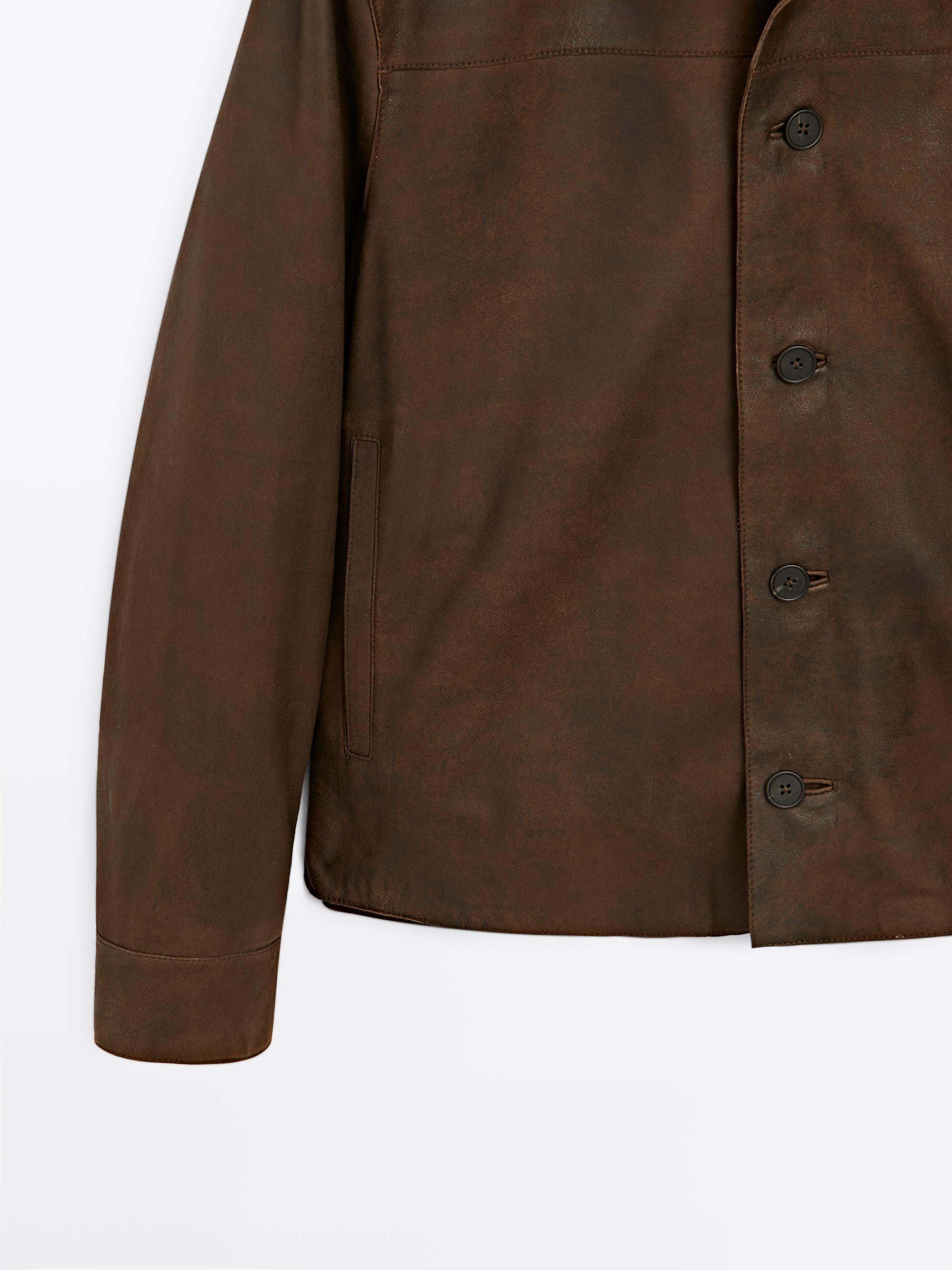 Veste en cuir ovin finition daim